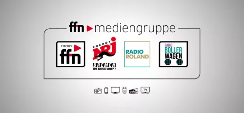 ENERGY Bremen: stud. Aushilfe Social Media Redaktion (m/w/d) Jobbörse: Übersichtsbild der ffn mediengruppe mit allen Logos