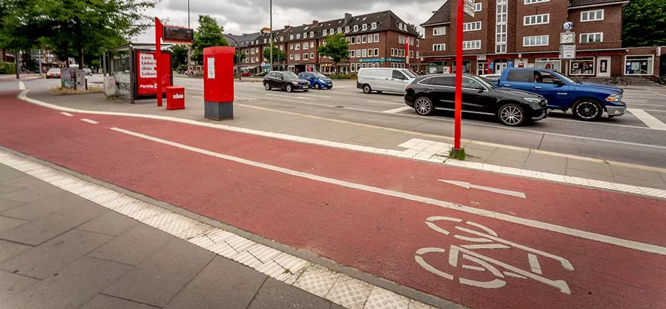 Fahrradweg in Lokstedt, Siemersplatz