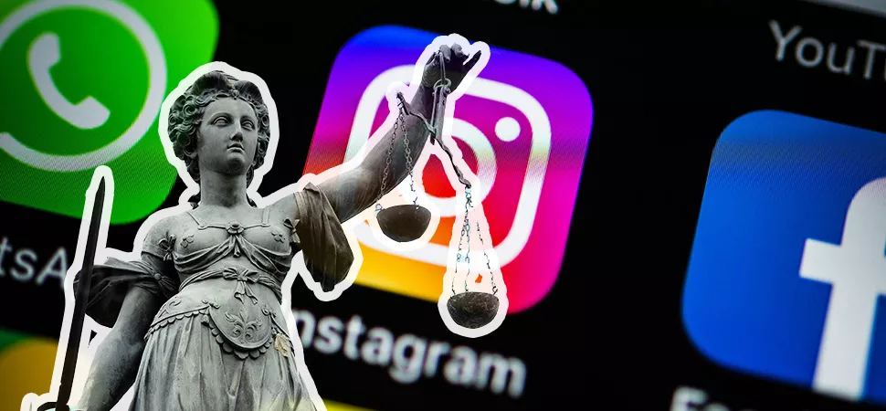 Justitia vor dem Instagram Logo