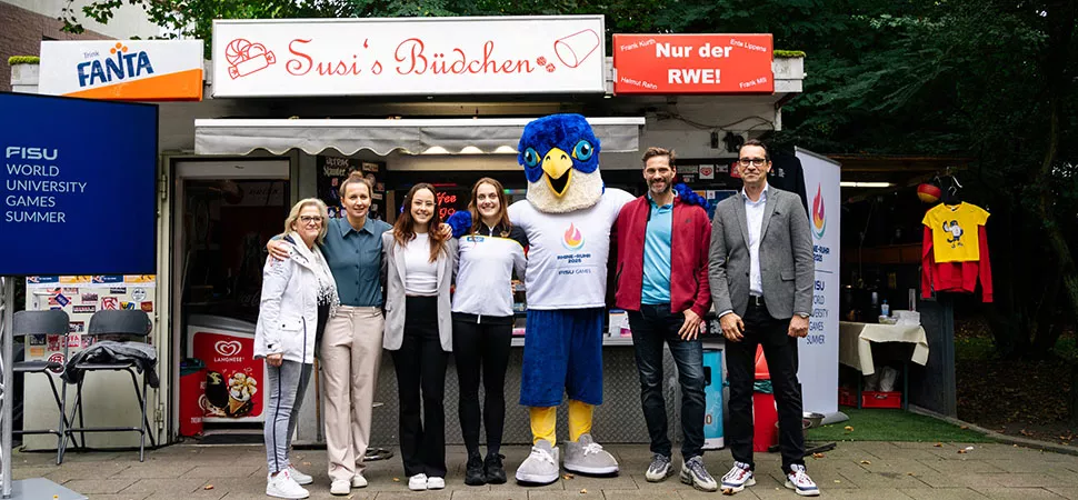 Pressekonferenz mit Maskottchen der Rhine-Ruhr 2025 FISU World University Games