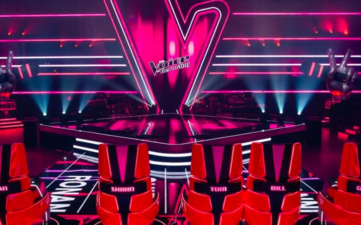 Die Bühne inklusive Sitzen von "The Voice of Germany"